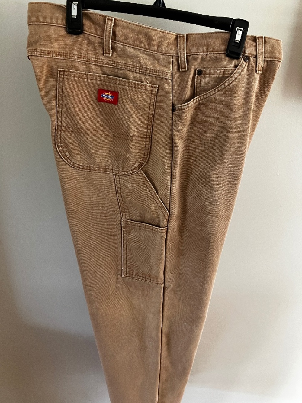 Men's Beige Flannel Lined Denim Work Pants - Size 42 x 32